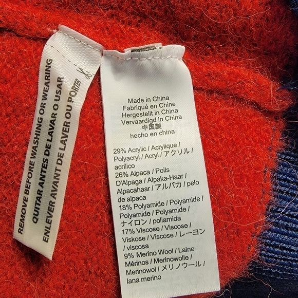 J Crew Sz M/L Colorblock Crewneck Sweater In Heather Rose Alpaca Wool - Picture 6 of 9